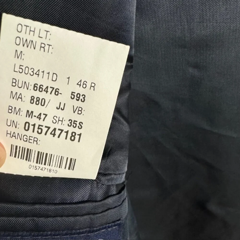 Chaps Ralph Lauren Wool Navy Blue / Gold Button Blazer Size 46R